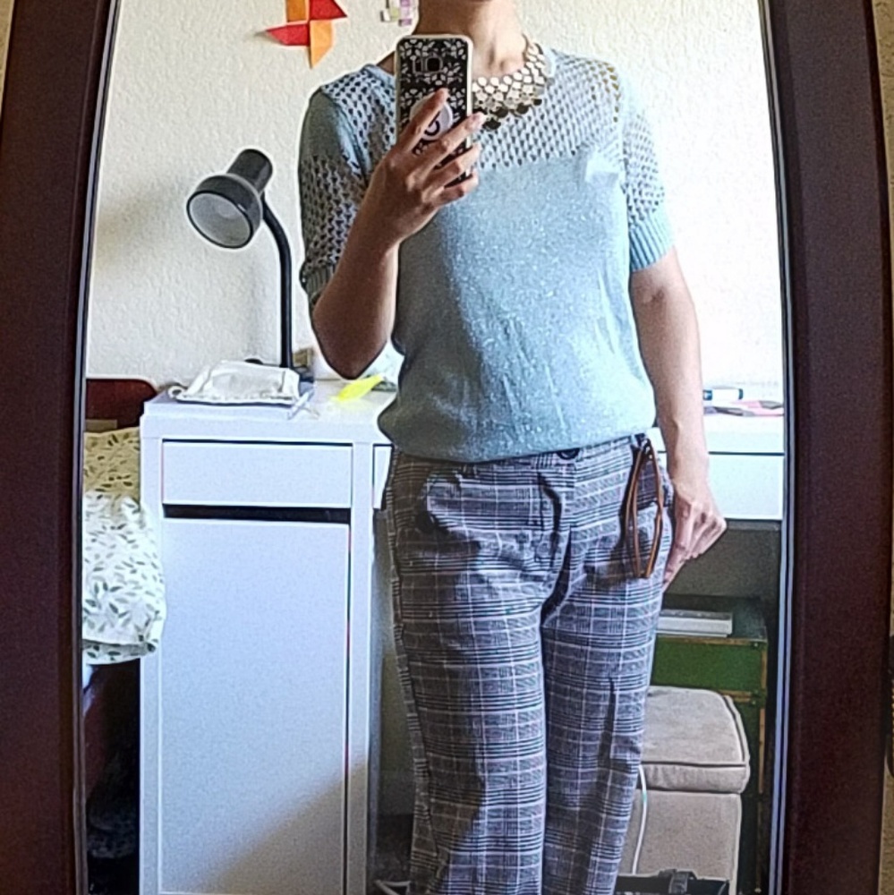 Pale blue French connection knit top